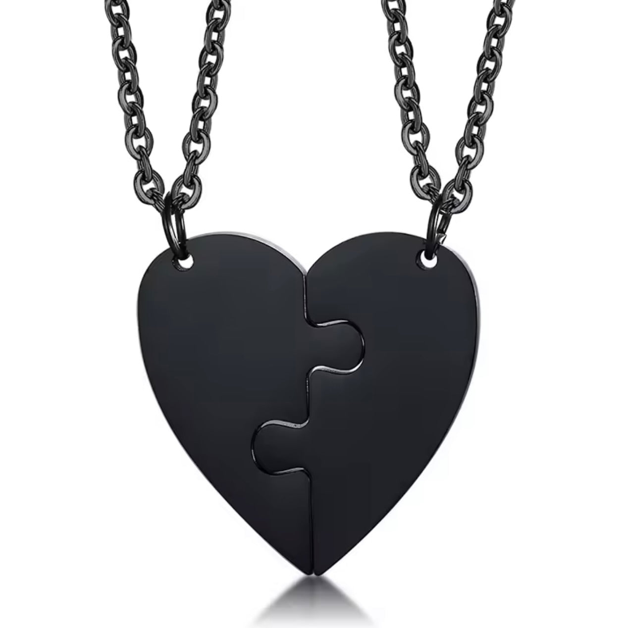 סט תליונים פאזל לב זוגי עם חריטה אישית