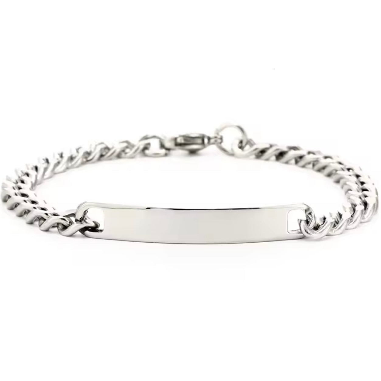 צמיד לאישה צבע כסף עם חריטה אישית