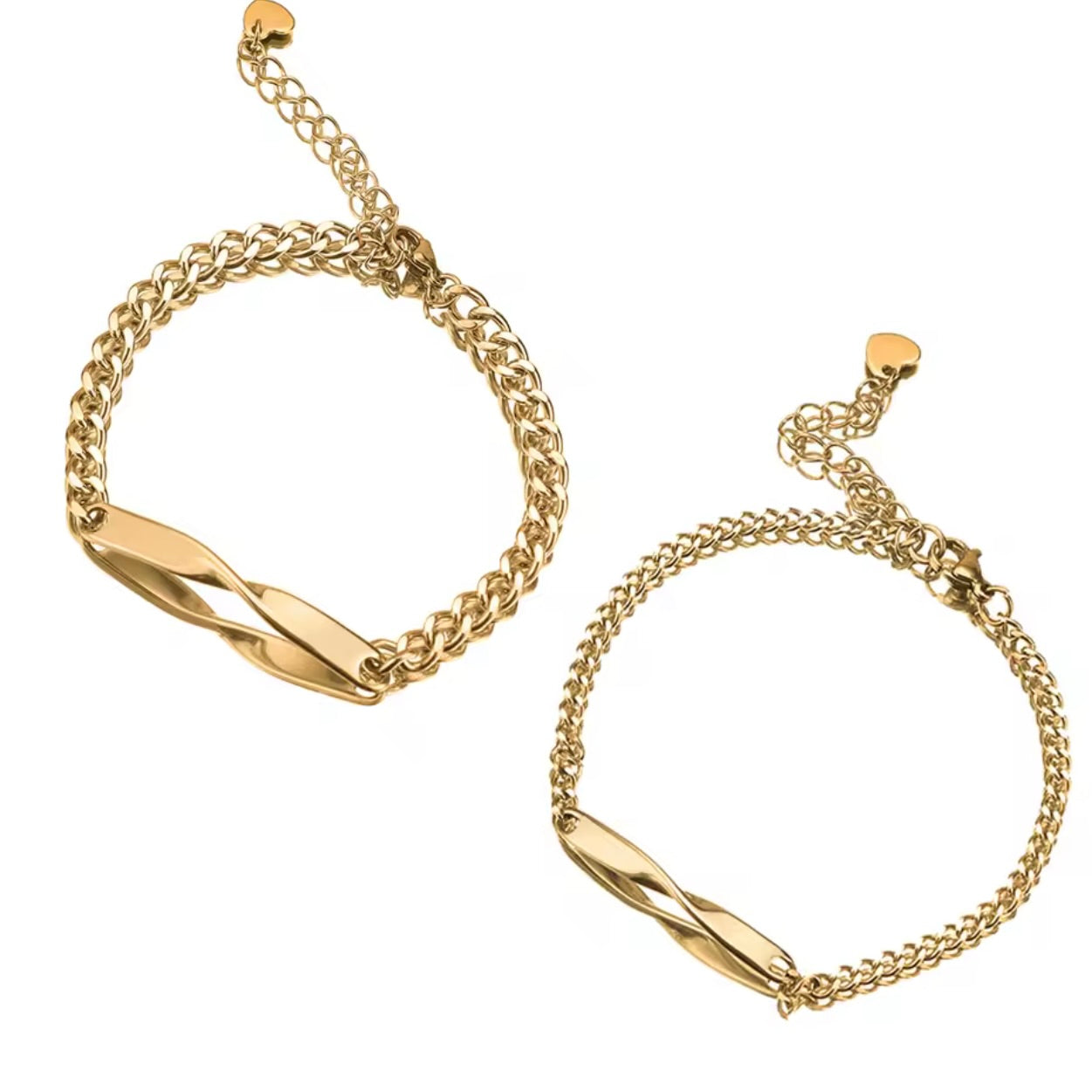 סט צמידים זוגי עם חריטה אישית