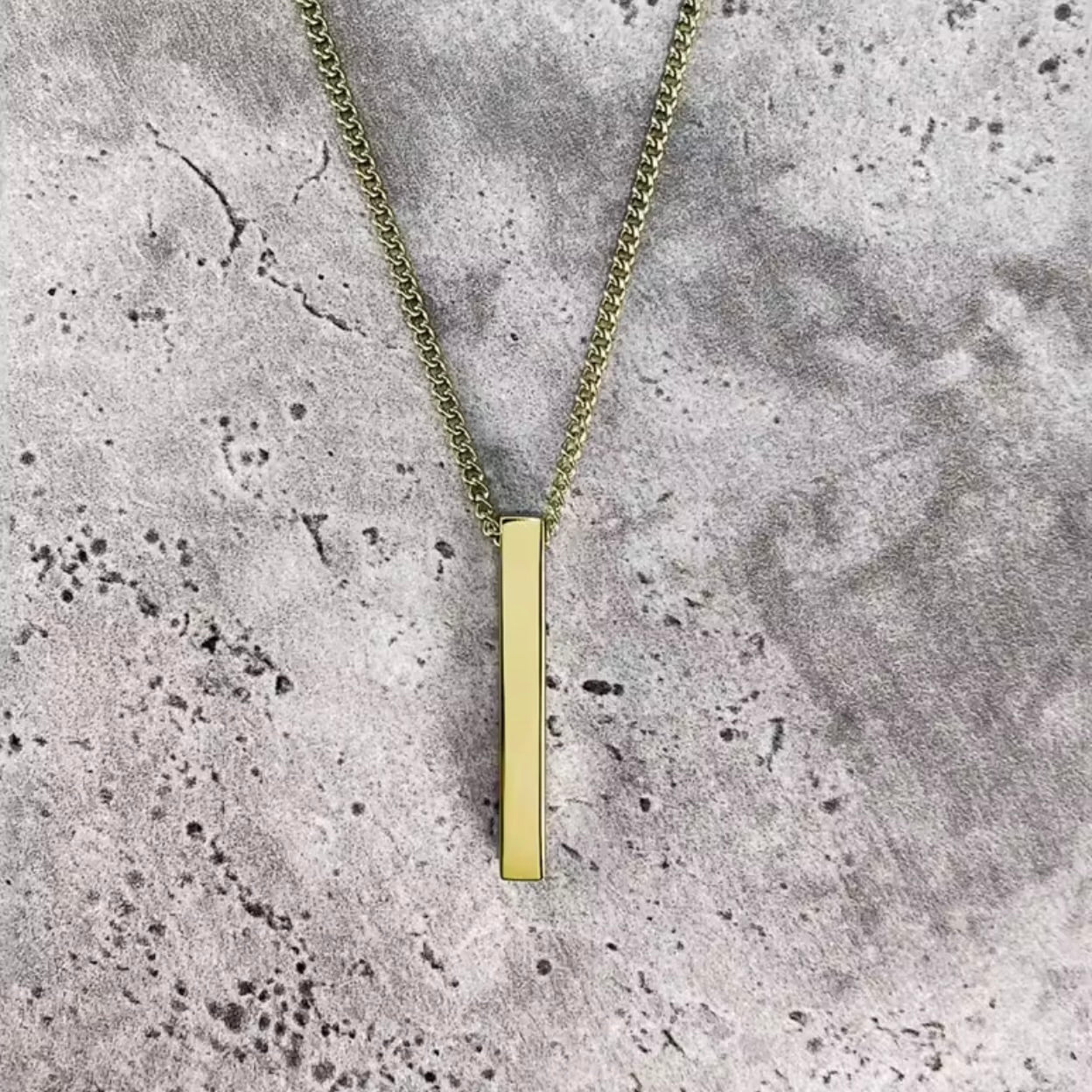 תליון מלבן קוביה עם חריטה אישית