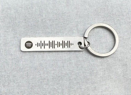 מחזיק מפתחות מלבן שטוח עם חריטה אישית