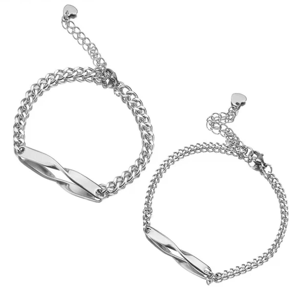 סט צמידים זוגי עם חריטה אישית